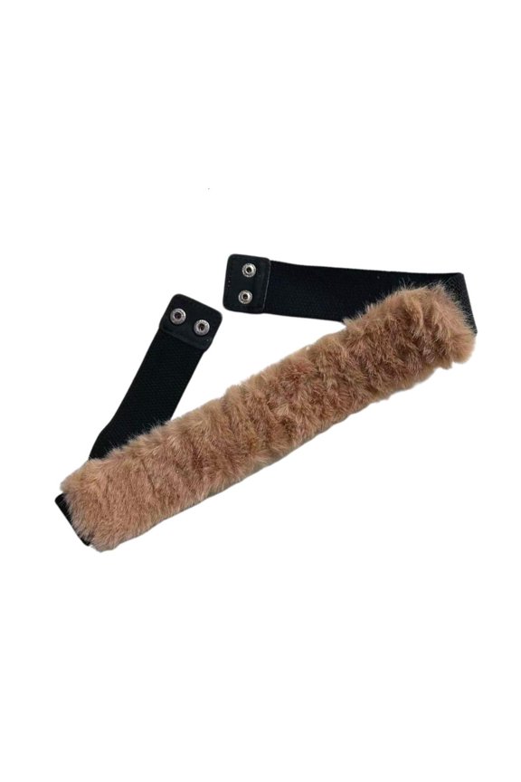 Stretchy Retro Waist Belt Elastic Furred Trim Adjustable Cincher For Women Men Outfit Enhancer