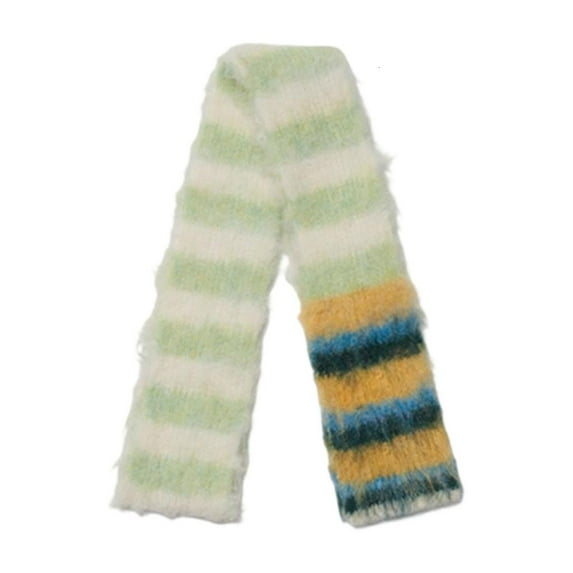 Weflink Striped Colorful Knit Scarf Soft Knitting Family Matching Winter Neck Accessory