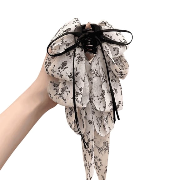 Weflink Stylish Floral Print Hair Claw Clip Comfortable Fabric Design For Women Teens