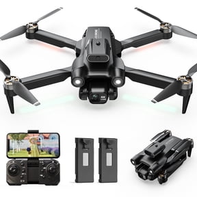 Wefone A13 Foldable Drone with Camera, Lightweight, Obstacle Avoidance, Optical Flow Positioning, User-Friendly, Brushless Motor, 2 Batteries, Black