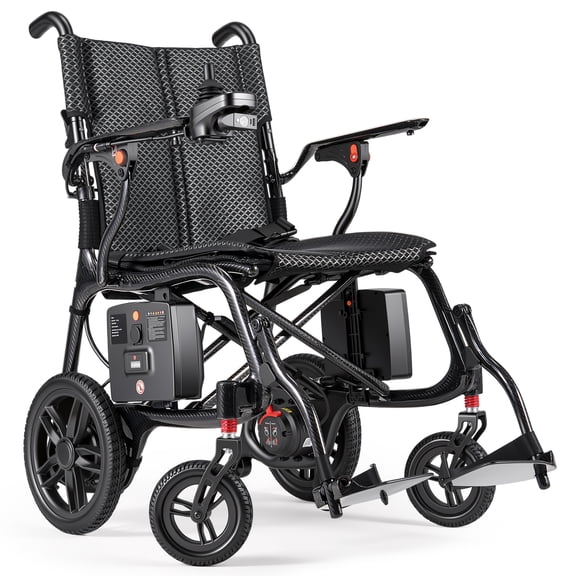 Wefree Electric Wheelchair, Upgraded T700 Carbon Fiber Power Wheelchair, Supports Up to 330 Lbs, 27.56 Lbs Ultra Light for Seniors & Adults