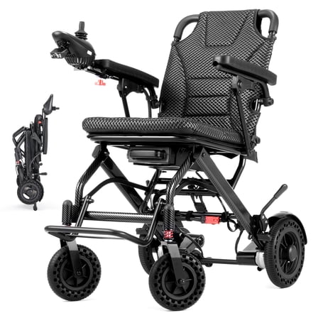 Wefree Lightweight Foldable Electric Wheelchair 16.5" Padded Seat,5-Speed All Terrain Motorize Wheelchair for Adult Senior,6Ah Battery,250lb Limit