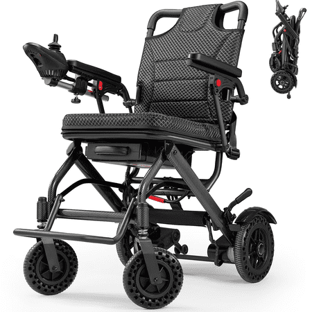 Wefree Ultralight 36lbs Foldable Electric Wheelchair - 15mi Range, 400W Silent Motor, Aircraft Aluminum Frame (Senior & Travel Friendly)