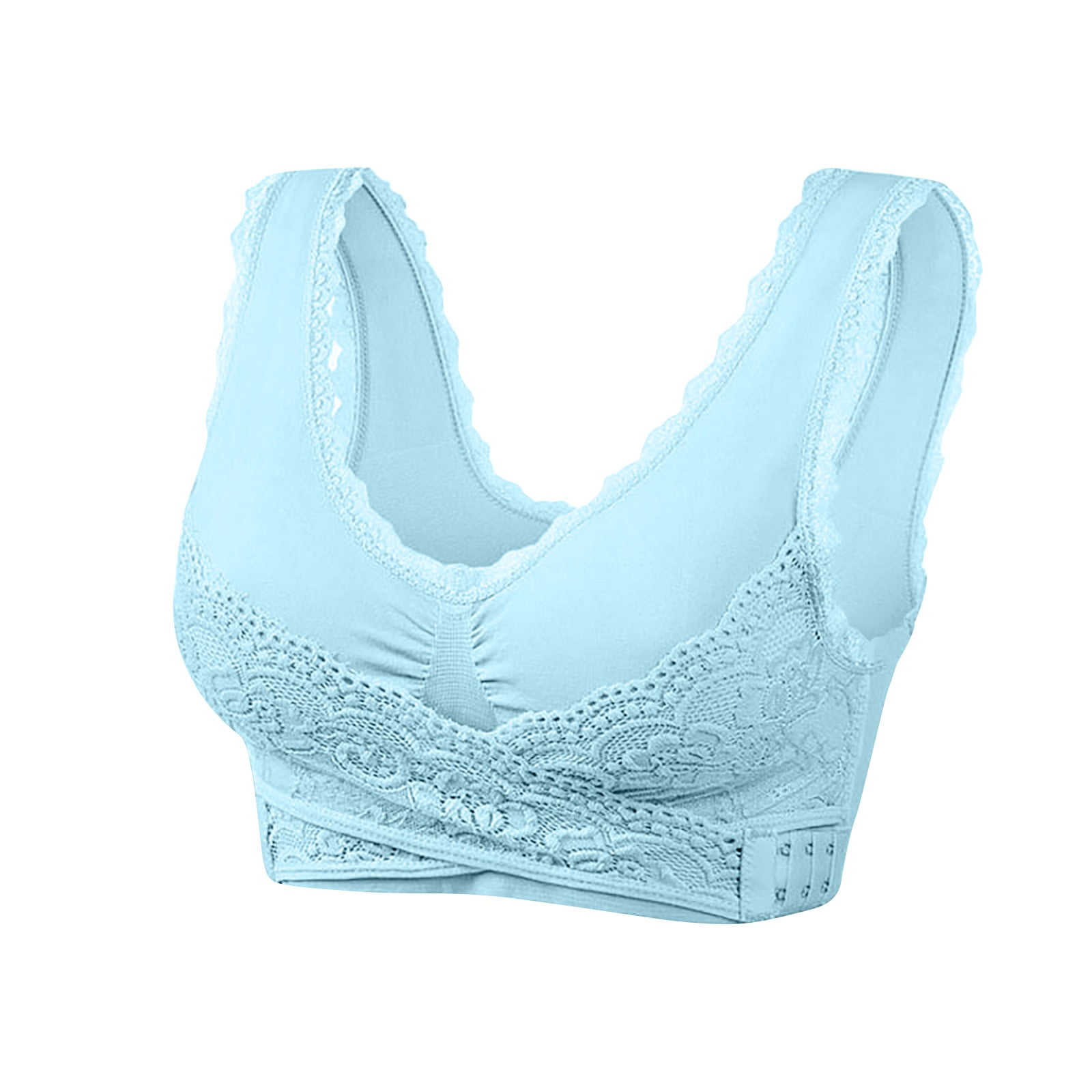 Wefuesd Bras for Women, Push Up Front Buckle Lace Wipe Chest Double