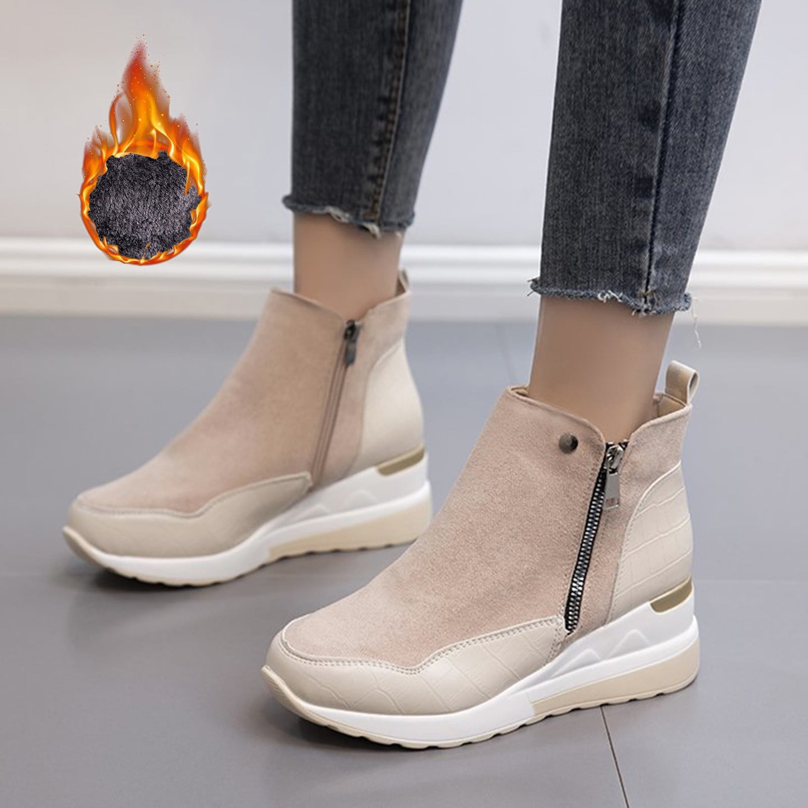 Wefuesd Casual Boots Boots Wedges Women's Sneakers Short Short Shoes ...