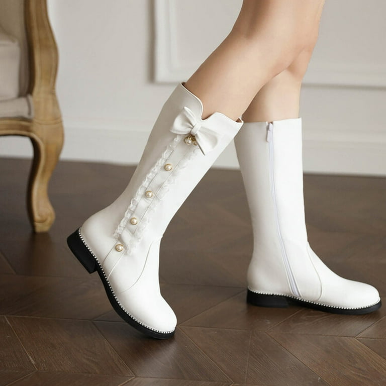Cute white boots discount