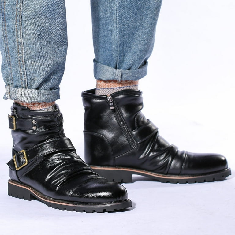 Black zipper vintage boots sale