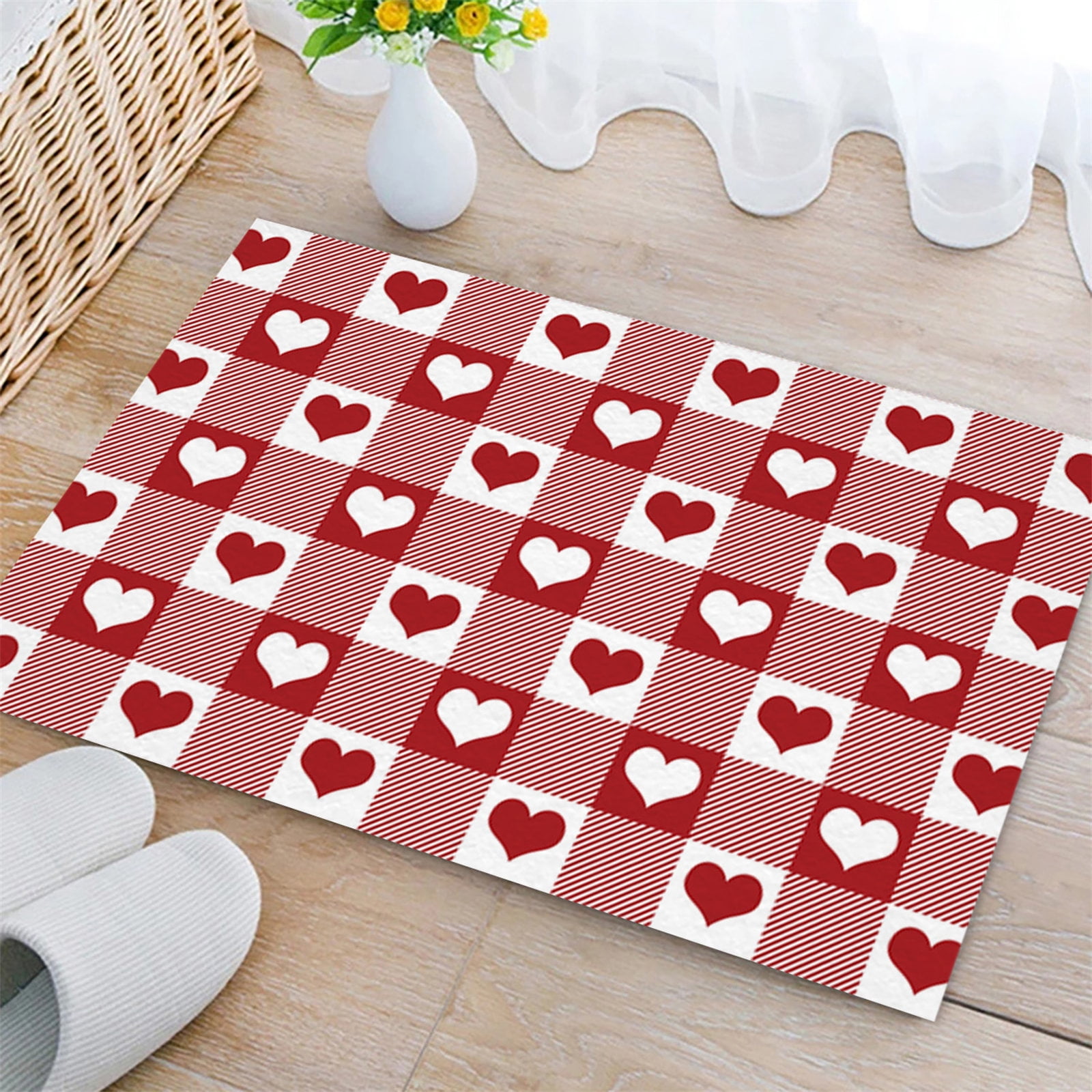 Wefuesd Red Love Tree Valentine'S Day Floor Mat Toilet Entrance
