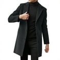 thumbnail image 1 of Wefuesd Trench Coat Men, Men Slim Winter Coat Lapel Collar Long Sleeve Padded Leather Jacket Vintage Thicken Coat Sheepskin Jacket, Mens Sweater, Mens Winter Coats, Heated Jackets for Men 4XL, 1 of 4