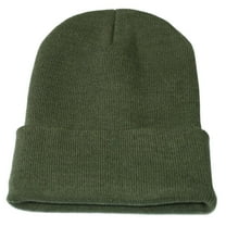 Wefuesd Unisex Slouchy Knitting Beanie Cap Warm Winter Ski Hat Army Green