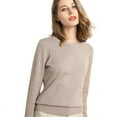 thumbnail image 1 of Wefuesd Womens Sweaters, Women's New Round Neck Long Sleeve Loose Pullover Solid Knit Bottom Shirt, Sweaters for Women, Winter Jackets for Women, Khaki M, 1 of 5