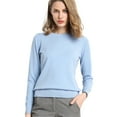 thumbnail image 1 of Wefuesd Womens Sweaters, Women's New Round Neck Long Sleeve Loose Pullover Solid Knit Bottom Shirt, Sweaters for Women, Winter Jackets for Women, Sky Blue XL, 1 of 5