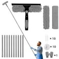 thumbnail image 1 of 20+ Feet Reach 2 in 1 Window Washing Squeegee & Duster with Extension Pole, Natubeau Window Cleaning Tool with 2 Replace Pad for Home Indoor Outdoor Window Washing, Gray, 1 of 10