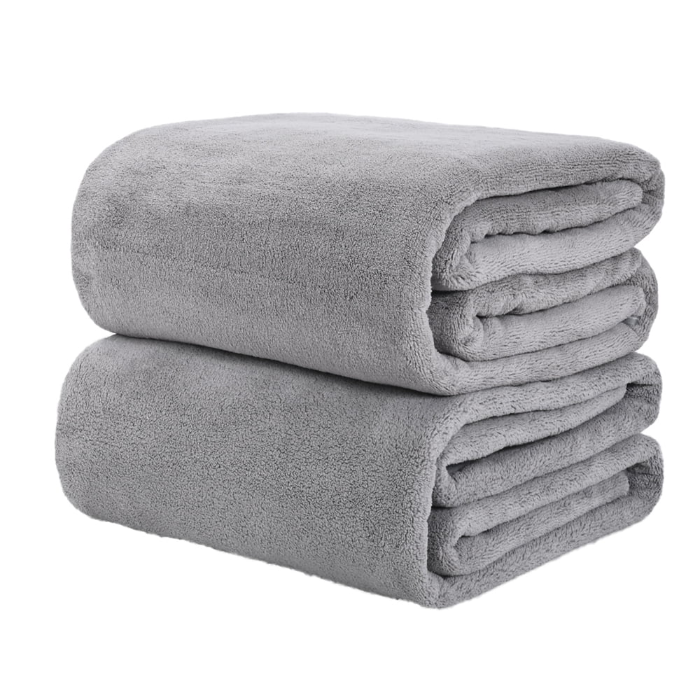 Wegitcs Oversize Bath Towels Set of 2,35" x 71" Quick-Dry Highly Absorbent Towels for Body, Sport, Yoga, SPA, Fitness Black