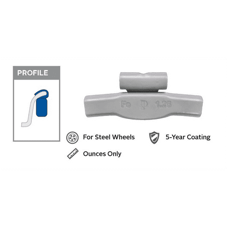 Wegmann 0.75 oz Steel Coated Clip-on PFE Black Series Wheel Weight (Box of 25)
