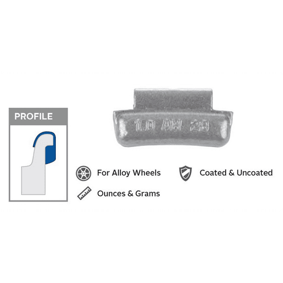 Wegmann Auto 2.25 oz Lead Coated Clip-on AWN Red Series Wheel Weight (Box of 25)