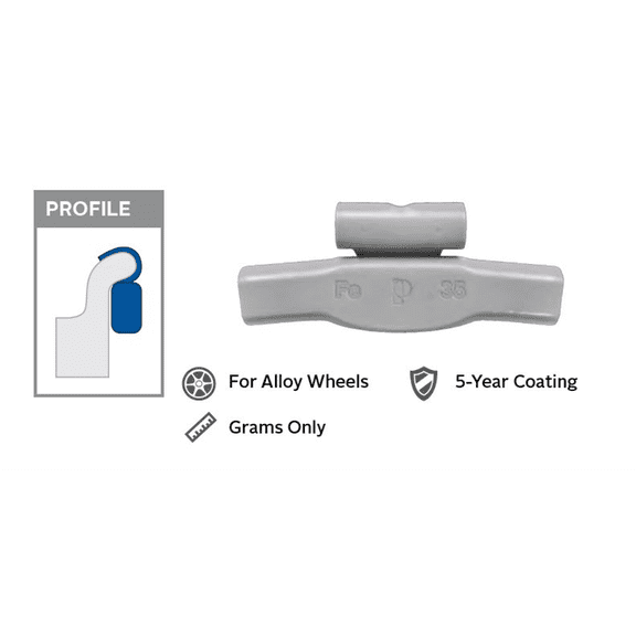 Wegmann Auto 2 oz Steel Coated Clip-on AWFE Red Series Wheel Weight (Box of 25)