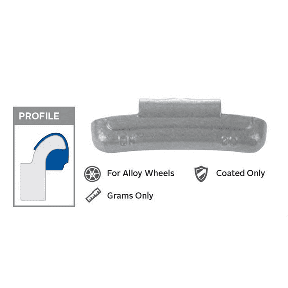 Wegmann Auto 25 g Lead Coated Clip-on EN Green Series Wheel Weight (Box of 25)