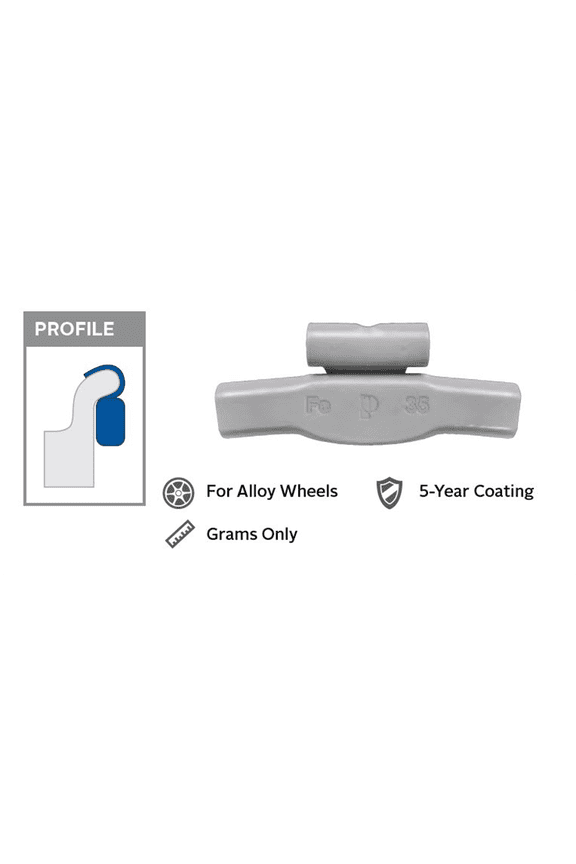 Wegmann Auto 25 g Lead Coated Clip-on IAW Blue Series Wheel Weight (Box of 25)