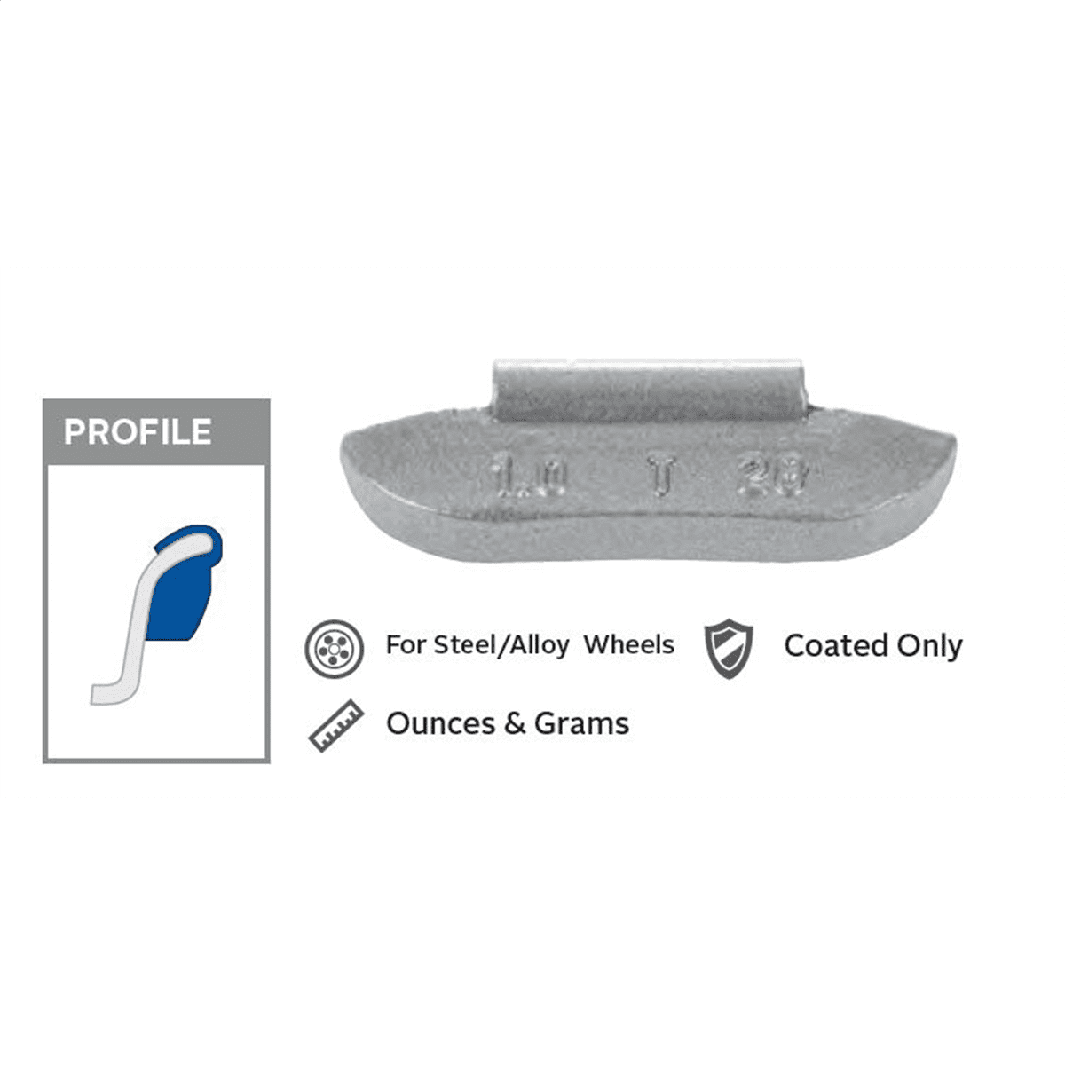 Wegmann Automotive 1.25 oz. Coated LightTruck Weight (Box of 25