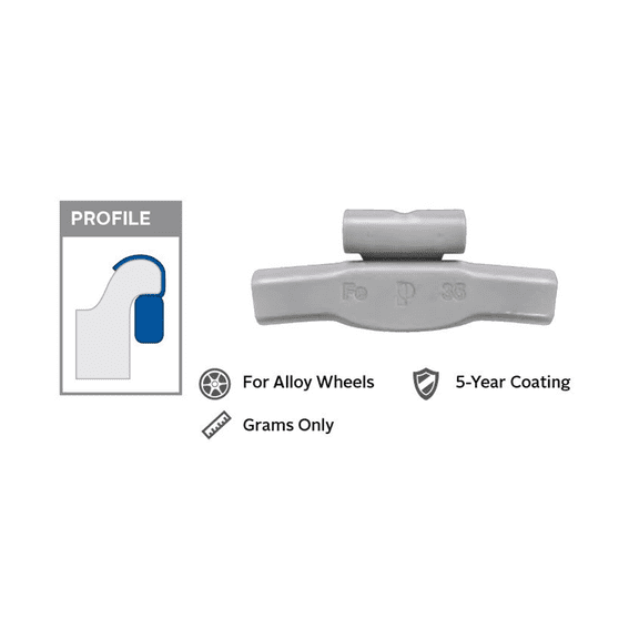 Wegmann Automotive 20 g Steel Coated Clip-on FNFE Orange Series Wheel Weight (Box of 25)