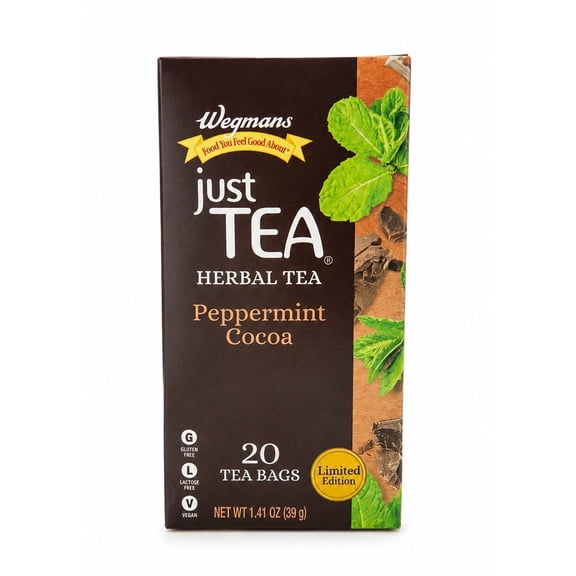 Wegmans Peppermint Cocoa Flavored Herbal Tea 20 Count 1.41 Ounce 1 Pack