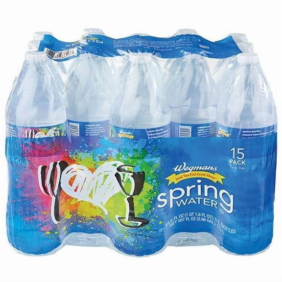 Wegmans Spring Water, 33.8 fl oz Bottles (15 Pack)