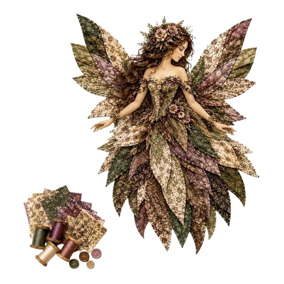 Wegodal Fairy Patchwork DIY, Fun Flower Fairies Patchwork Sewing Kit | Flower Fairies Making Kit, Patchwork Set with Fabric , Create Winged Elf, DIY Project for Beginners