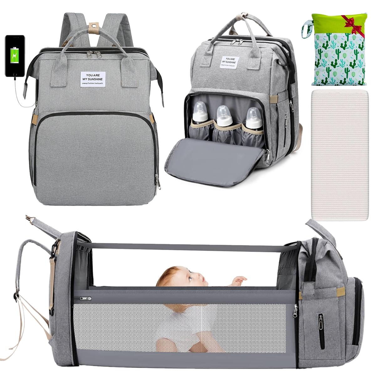 Wegoodlder 7-in-1 Multipurpose Diaper Backpack with Foldable  display picture 2