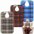 thumbnail image 1 of Wegreeco 3 Pack Adult Bibs with Plaid Waterproof Clothing Protector, 3 Count, 1 of 7