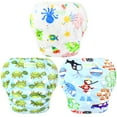 thumbnail image 1 of Wegreeco Baby & Toddler Snap One Size Adjustable Reusable Baby Swim Diaper (Diving,Ocean,Turtle,Small,3 Pack), 1 of 6