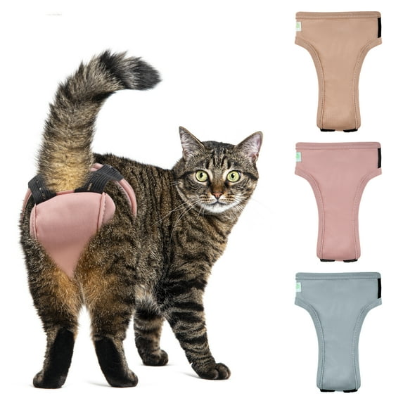 Wegreeco Cat Diapers for Female and Male Cats,Reusable Pet Kitten Diapers for Cats Spraying,Kitty Cat Incontinence Diapers Small