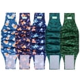 thumbnail image 1 of Wegreeco Pack of 5 Reusable Male Dog Belly Band, Washable Premium Male Dog Diapers, Super-Absorbent Dog Wraps,Space,Bones,XL, 1 of 7