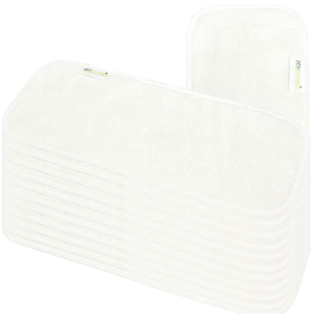 Wegreeco Reusable Soft 4 Layers 12 Pack Bamboo Charcoal Inserts for Baby Cloth Diaper,High Absorbing Washable Liners