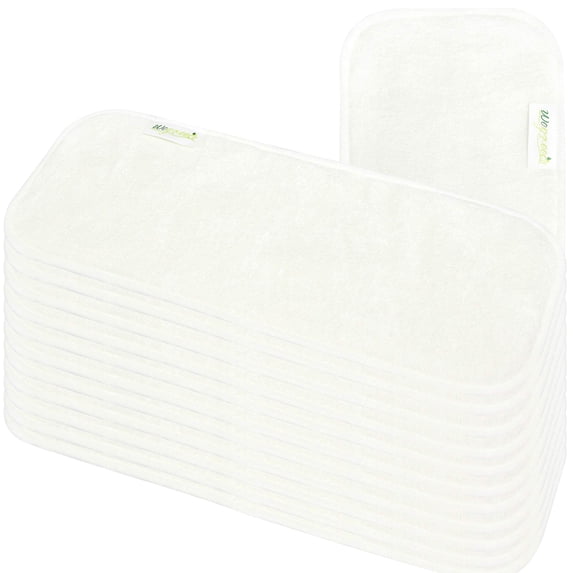 Wegreeco Reusable Soft 4 Layers 12 Pack Bamboo Charcoal Inserts for Baby Cloth Diaper,High Absorbing Washable Liners