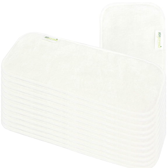 Wegreeco Reusable Soft 4 Layers 12 Pack Bamboo Charcoal Inserts for Baby Cloth Diaper,High Absorbing Washable Liners