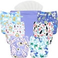 Wegreeco Washable Reusable Baby Cloth Diapers 6 Pack + 6 Bamboo Inserts