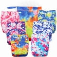 thumbnail image 1 of Wegreeco Washable Reusable Baby Cloth Pocket Diapers 6 Pack + 6 Bamboo Inserts (with 1 Wet Bag,Tie-dye), 1 of 6