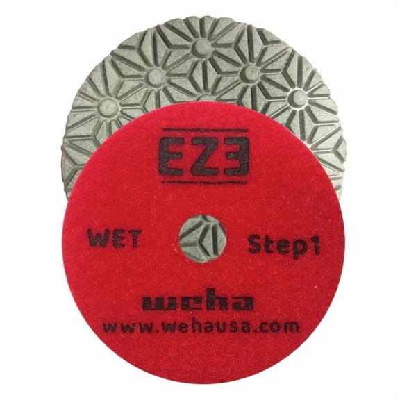 Weha EZ3 4 Inch Step 1 Diamond Polishing Pad, Wet Polishing Pad for Granite, Quartz & Engineered Stone