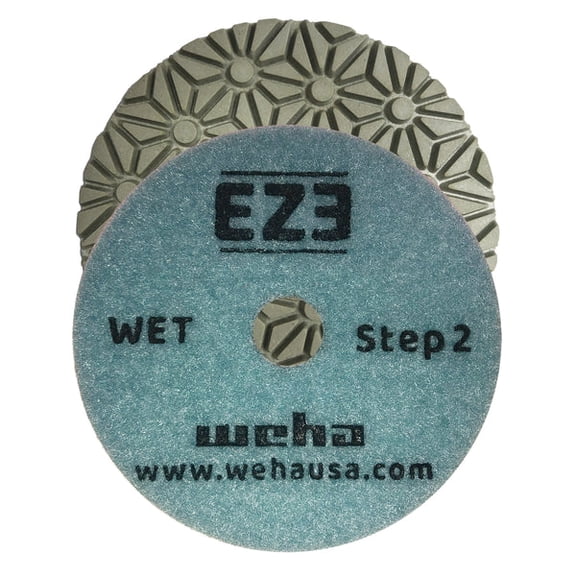 Weha EZ3 4 Inch Step 2 Diamond Polishing Pad, Wet Polishing Pad for Granite, Quartz & Engineered Stone