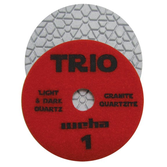 Weha Trio 3 Step Diamond Polishing Pad Step 2 for Quartz & Stone, 4 In.