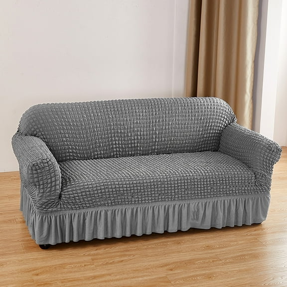 Wehilion 1 Piece Sofa Slipcover with Pleated Ruffled Skirt Washable High Stretch Durable Furniture Protector Stretch Sofa slipcover, Skirt Couch Protector for Kids, Pets
