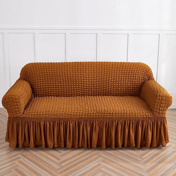 Wehilion 1 Piece Sofa Slipcover with Pleated Ruffled Skirt Washable High Stretch Durable Furniture Protector Stretch Sofa slipcover, Skirt Couch Protector for Kids, Pets