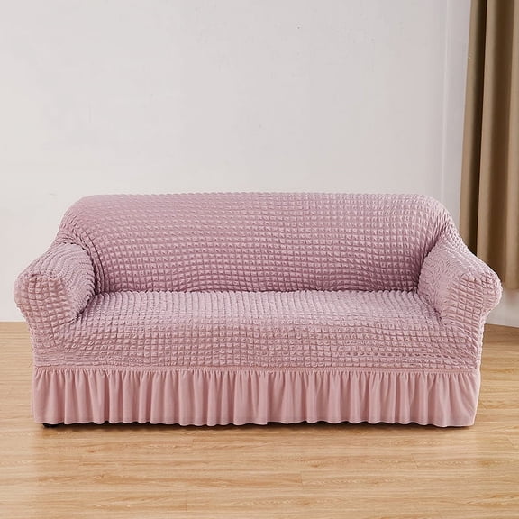 Wehilion 1 Piece Sofa Slipcover with Pleated Ruffled Skirt Washable High Stretch Durable Furniture Protector Stretch Sofa slipcover, Skirt Couch Protector for Kids, Pets