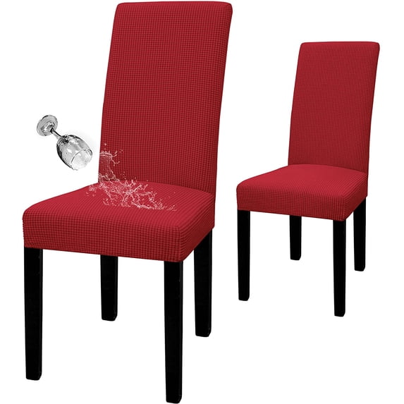 Wehilion 100% Waterproof Dining Room Chair Cover, Stretch Jacquard Parson Chair Slipcover Removable Washable Chair Protector for Home, Restaurant, Banquet
