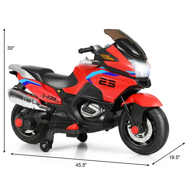 Wehilion 12V Kids Ride On Motorcycle Electric Motor Bike w/ Training
