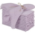 thumbnail image 1 of Wehilion 18 Pieces Cotton Linen Cloth Napkin Handmade Cloth Napkin with Fringe 17 x 17 Inch Soft Cloth Dinner Wedding Napkin Square Rustic Fringe Napkin for Dinners, Parties, Weddings, Lavender Purple, 1 of 7