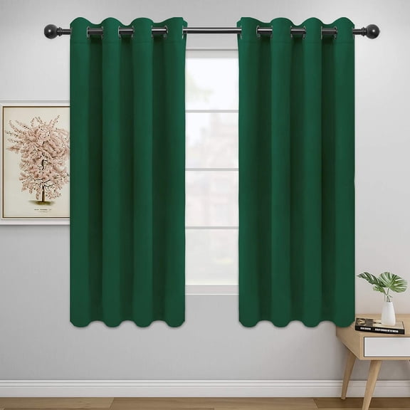 Wehilion 2 Panels Solid Thermal Insulated Grommet and Noise Reduction Window Drapes, Blackout Curtains for Bedroom, Room Darkening Curtains for Living Room,