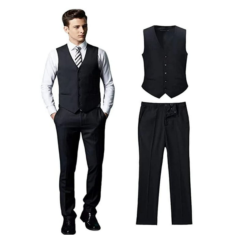Slim fit vest and pants deals