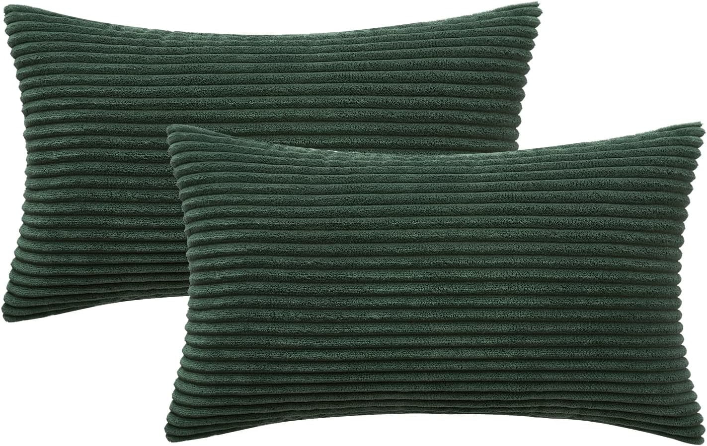 Wehilion 2pcs Throw Pillow Covers Set Cushion Cases Pillowcases for Sofa Bedroom Car Corduroy Soft Soild Decorative Square Christmas